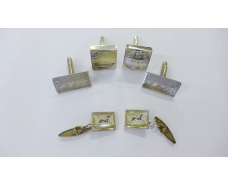 Three pairs of vintage cufflinks (3)