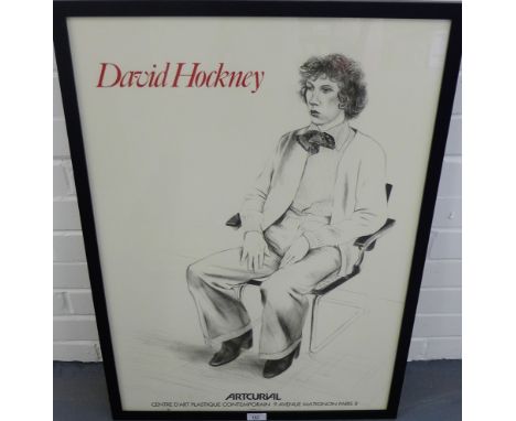 David Hockney, Artcurial, Centre d'art contem porain, 9 Avenue Matignan, Paris 8, framed poster, 52 x 76cm