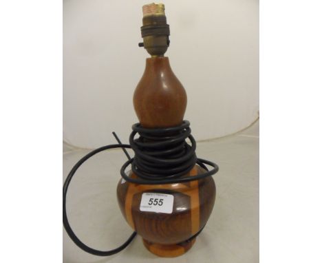 MALAYAN TIMBER ELECTRIC TABLE LAMP 30CM