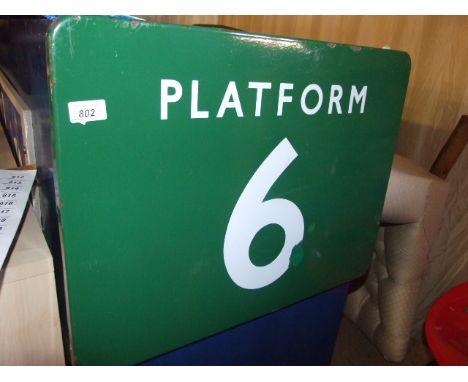 ENAMEL PLATFORM 6 SIGN 24 X 18 inches