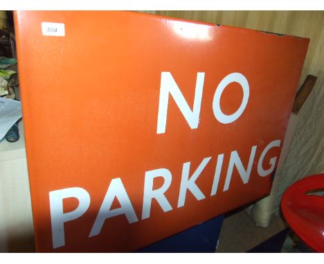ENAMEL NO PARKING SIGN 36 X 25 inches