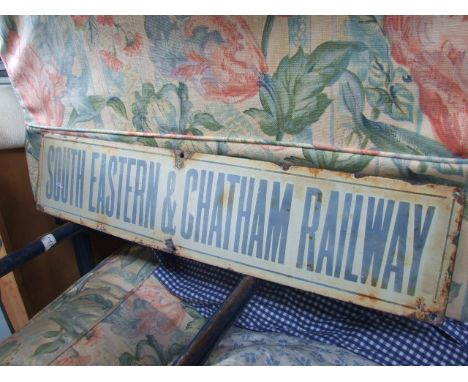RAILWAYANA ENAMEL SOUTH EASTERN &amp; CHATHAM SIGN