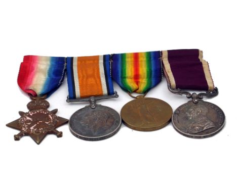 First World War medal group to 18085 BY:S Mjr. W Smith R.F.A., 1914-15 Star, War medal, Victory medal and Long Service and Go