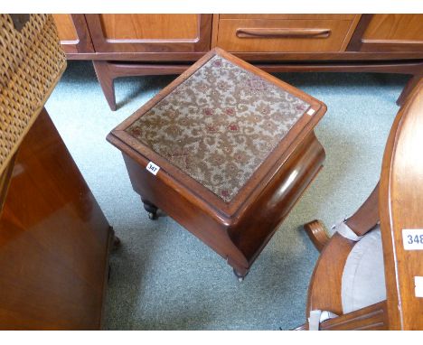 Victorian Mahogany Commode with sloped front and carpet top 