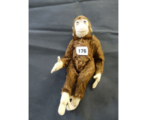 Steiff Monkey with movable arms and legs, Condition - Missing button from ear