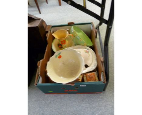 Rubian Art Pottery Primrose pattern planter and assorted Floral pottery, Condition - Some crazing 