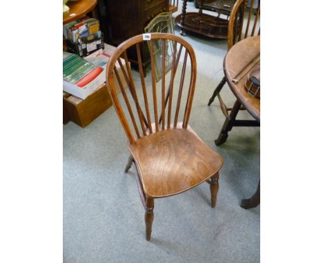 Set of 4 Early 19thC Stick back Elm dining chairs