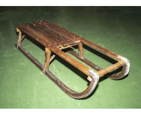 Antique Oak Toboggan / sled (2 person)