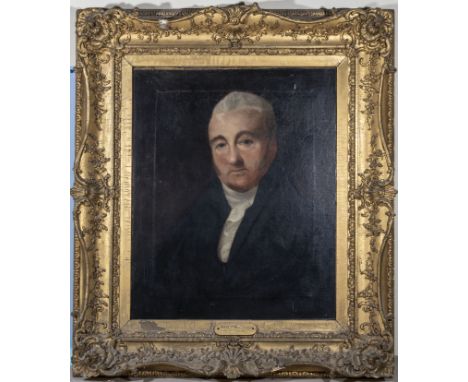 Gilt framed oil on canvas portrait of Duncan Stewart of Glenbuckie, label verso 90cm x 80cmProvenance: Being the property of 