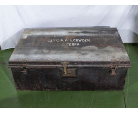 A military metal trunk
