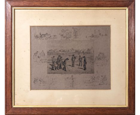 An oak framed etching entitled Royal &amp; Ancient St Andrews 1798 signed Frank Paton