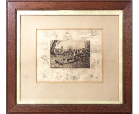 Frank Paton - An oak framed etching entitled Every Dog has his Day, image size 20cm x 25cm