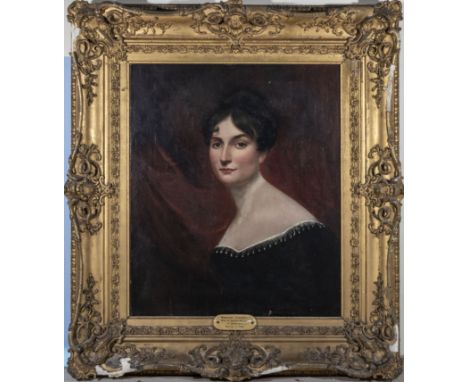 Gilt framed oil on canvas portrait of Margaret Stewart 2nd daughter of Duncan Stewart of Ardsheal and wife of Duncan Stewart 