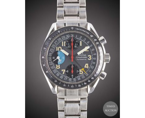 A GENTLEMAN'S STAINLESS STEEL OMEGA SPEEDMASTER "MK 40" TRIPLE CALENDAR AUTOMATIC CHRONOGRAPH BRACELET WATCH
CIRCA 1997, REF.