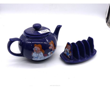  A Wade Tetley teapot and toast rack.