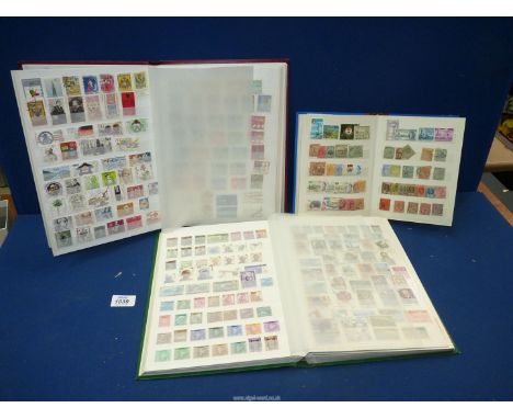 Three Stamp stock books  with stamps from all periods from the Commonwealth to include: Germany, Spain, etc.