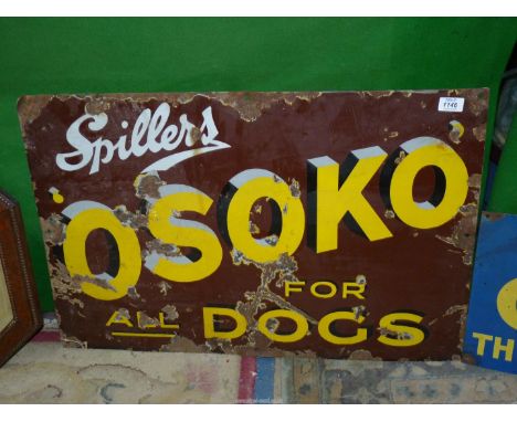 A 'Spillers Osoko' enamel advertising Sign, some wear, 30 1/4" x 20".