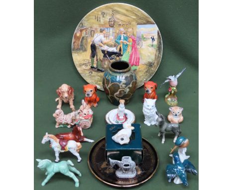 Sundry ceramics including Ridgeway plaque, various ceramic figures and animals etc

All in used condition, unchecked 