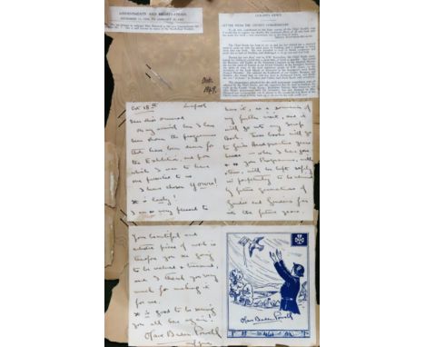Vintage handwritten thank you letter, signed by Olave Baden-Powell, wife of Robert Baden-Powell

Appears in reasonable used c