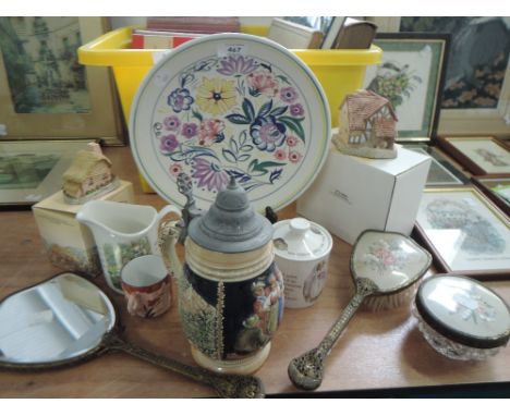 A selection of ceramics including Poole plate