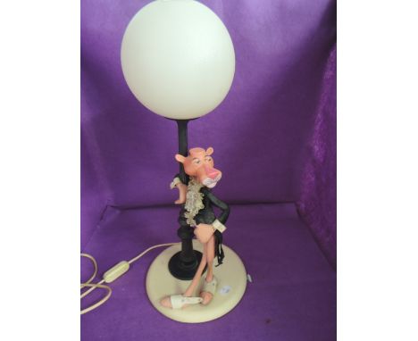 A figural lamp base for the cartoon Pink Panther
