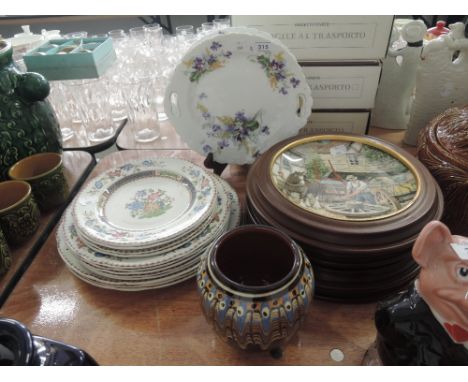 A selection of plates including Spode 
