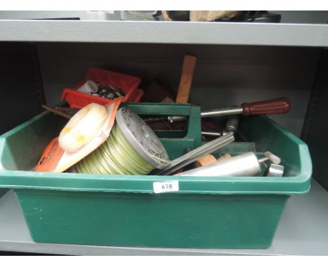 A box of assorted tools etc
