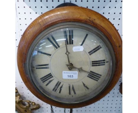 A Victorian mahogany double weight circular wall clock