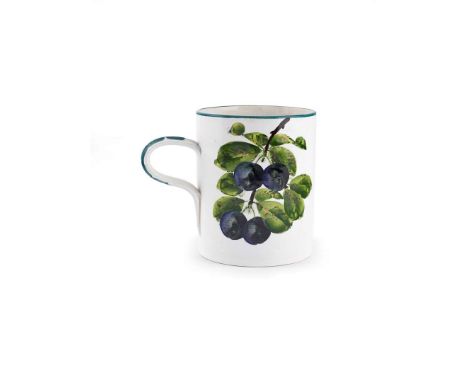   LARGE 'DAMSONS' MUG glazed earthenware, impressed maker’s mark WEMYSS, printed Thomas Goode & Co. retailer's mark   14cm hi