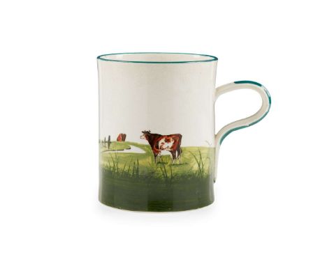   LARGE 'COW' MUG glazed earthenware, impressed maker's mark WEMYSS, printed T. Goode & Co. retailer's mark   14cm high 