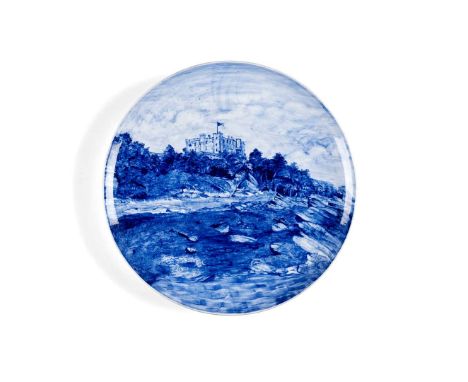   'WEMYSS CASTLE' WALL PLAQUE , 1882 glazed earthenware, painted by Karel Nekola, signed to front lower left NEKOLA, painted 