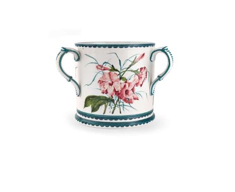   LARGE 'PETUNIAS AND GRASSES' LOVING CUP glazed earthenware, impressed maker's mark WEMYSS WARE/ R.H.& S.   24.5cm high 