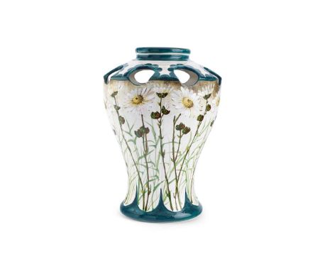   'OX-EYE DAISY' KENMORE VASE glazed earthenware, impressed maker’s mark WEMYSS WARE, printed Thomas Goode & Co. retailer's m