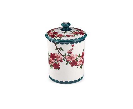   EXTRA LARGE 'JAPONICA' BISCUIT JAR & COVER glazed earthenware, painted maker’s mark WEMYSS/ 4   18cm high 