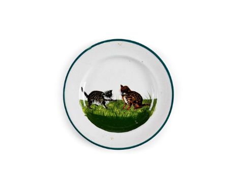   'KITTENS' SIDE PLATE glazed earthenware, impressed maker's mark WEMYSS/ R.H.& S., printed Thomas Goode & Co. retailer's mar