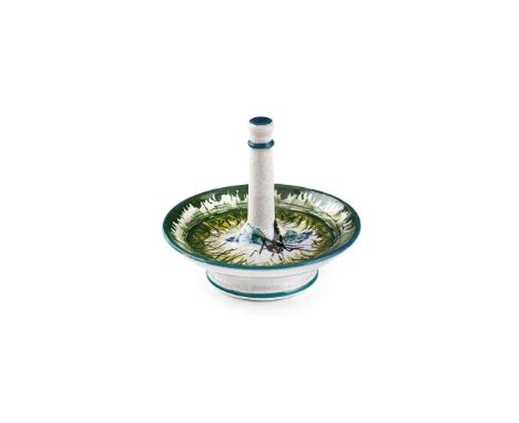   'DRAGONFLIES' RING STAND glazed earthenware, painted by Edwin Sandland, painted and impressed maker’s mark WEMYSS   8cm hig