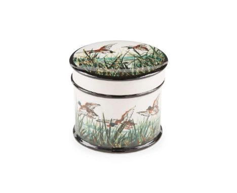   'MALLARDS' TALL POMADE glazed earthenware, painted by Karel Nekola, painted and impressed maker's marks WEMYSS, and painted