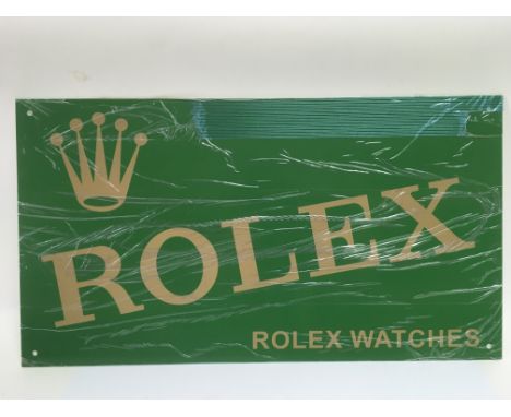 A circa 1980s enamel Rolex sign, approx 51cm x 28cm.