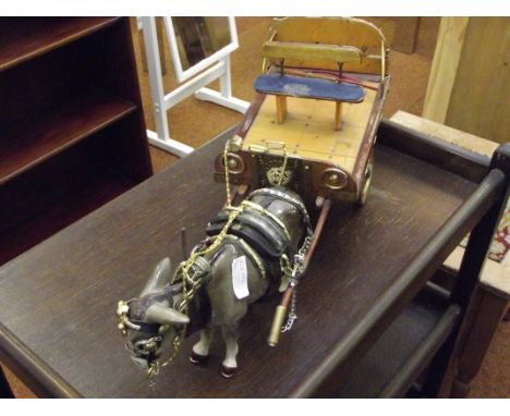 Ceramic donkey and cart 