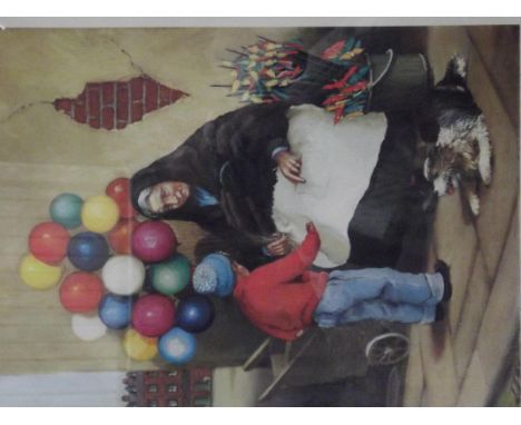 Limited edition signed print with blind stamp "The old balloon seller"