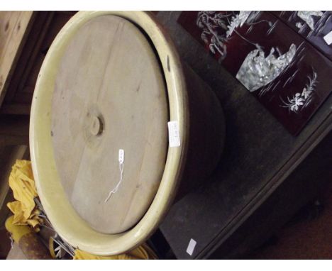 Large ceramic mixing bowl and contents 