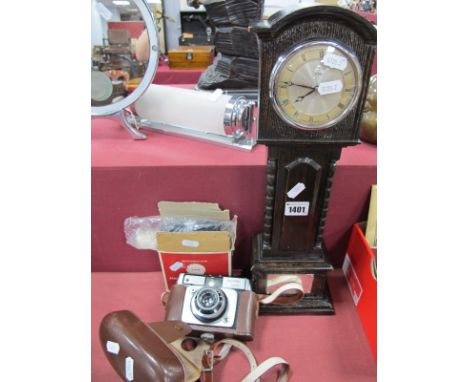 1920's Oak Miniature Eight-Day Grandmother Clock, with hallmarked silver presentation plaque"Ravens Amateur Football Club 192