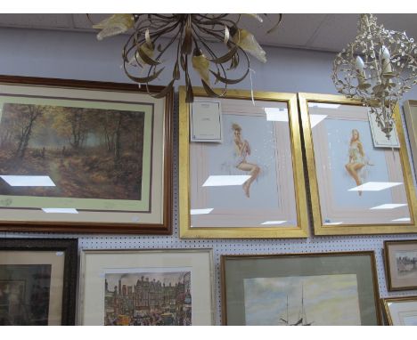 Jonathan R. Gilkes, 'Chloe' and 'Claire', limited edition prints 88/300, signed in pencil lower right, 44 x 22cm (Northern Ed