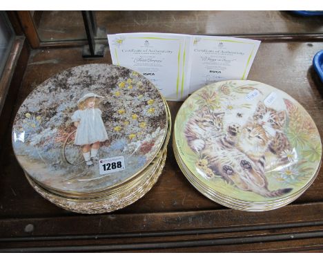 A Set of Four Royal Albert 'Four Seasons' Plates; six Royal Worcester R.S.P.C.A. plate collection; eight Wedgwood 'Yesterday'