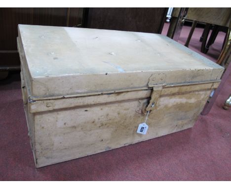 XIX Century Painted Tin Trunk, 70cm wide.