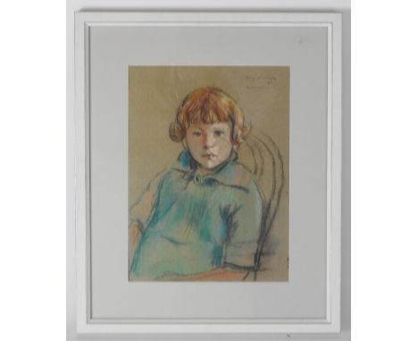 Philip Naviasky (1894-1983)Portrait of a girl with ginger hairsigned, dated 1923 top right and inscribed 'Audresselles'pastel