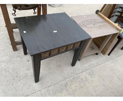 TWO PAINTED LAMP TABLES 