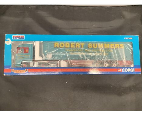 A BOXED CORGI LIMITED EDITION MERCEDES BENZ ACTROS CURTAINSIDE - ROBERT SUMMERS TRANSPORT LTD 