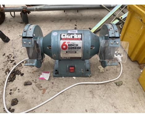 A CLARKE METALWORKER 6" BENCH GRINDER MODEL: CBG6RC 