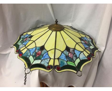A LARGE TIFFANY STYLE LAMP SHADE 24" X 24" 